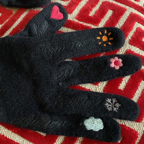 Moschino Lambswool Angora Stretch Embroidered Gloves Never Used Made in Italy - Picture 6 of 16